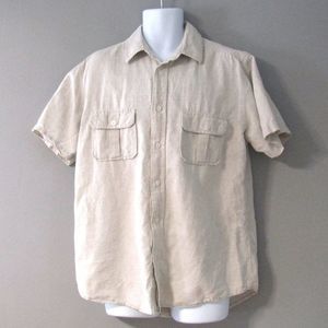 Old Navy Linen Blend Short Sleeve Shirt L